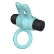 Passion Play Silicone Rabbit Vibrating Cockring - Blue